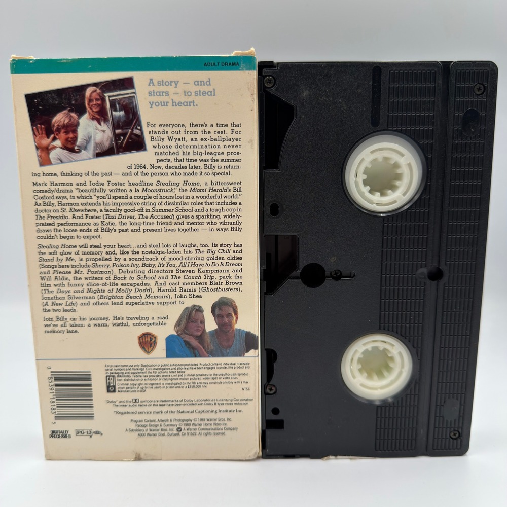 Stealing Home VHS 1988 Mark Harmon Jodie Foster Warner Hollywood Video Rental - Picture 2 of 6